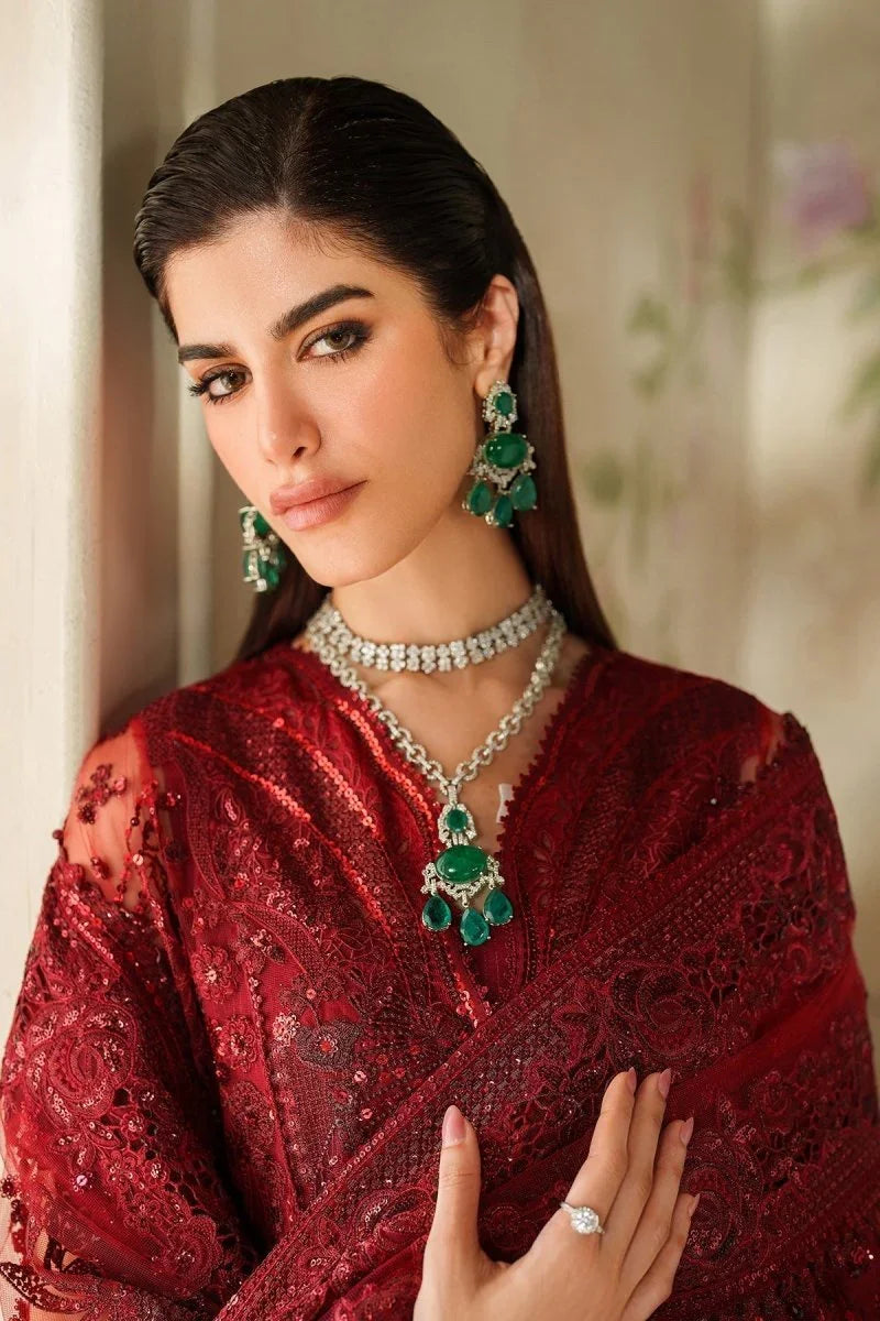Baroque 3 Piece Unstitched Embroidered Net Suit - CH14-01