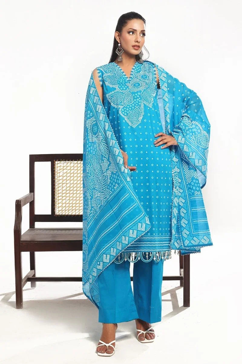 Gul Ahmed 3 Piece Unstitched Lacquer Printed Lawn Suit CL-52176 B