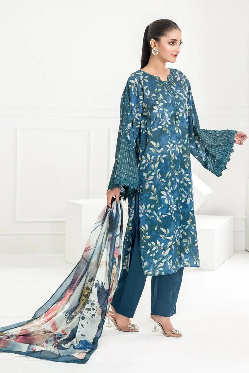 Gul Ahmed 3 Piece Unstitched Printed Lawn Suit CL-52435