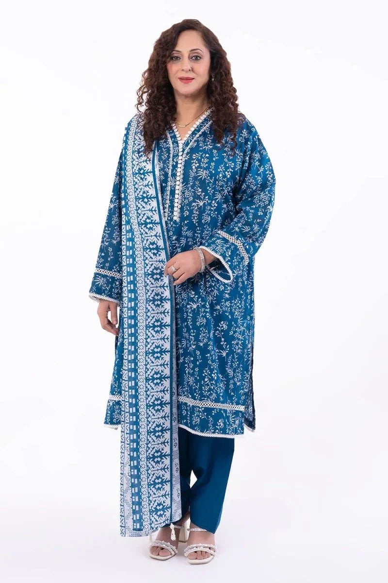 Gul Ahmed 3 Piece Unstitched Printed Lawn Suit CL-52454