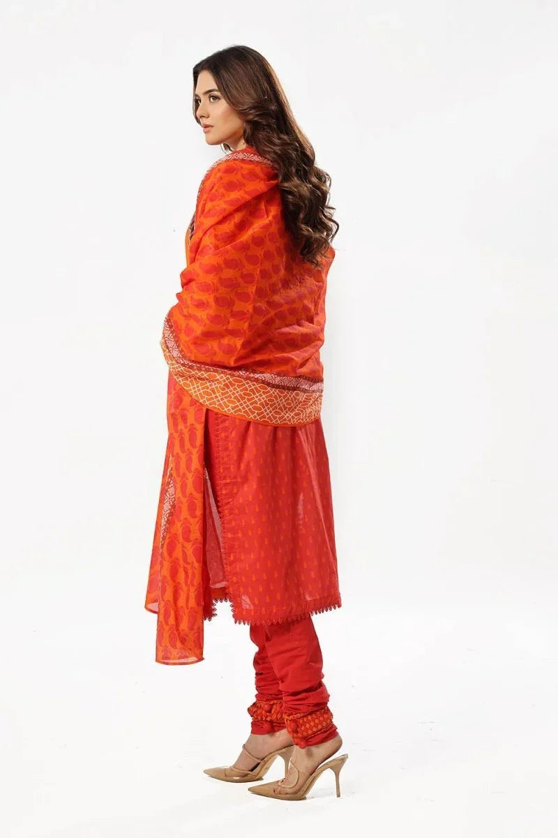 Gul Ahmed 3 Piece Unstitched Printed Lawn Suit with Printed Lawn Dupatta CL-52510