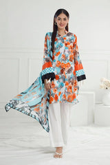Gul Ahmed 3 Piece Unstitched Printed Lawn Suit with Printed Lawn Dupatta CL-52563