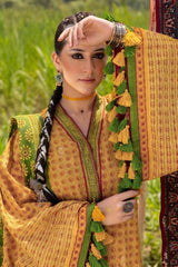 Gul Ahmed 3 Piece Unstitched Gold Printed Lawn Suit CL-52624
