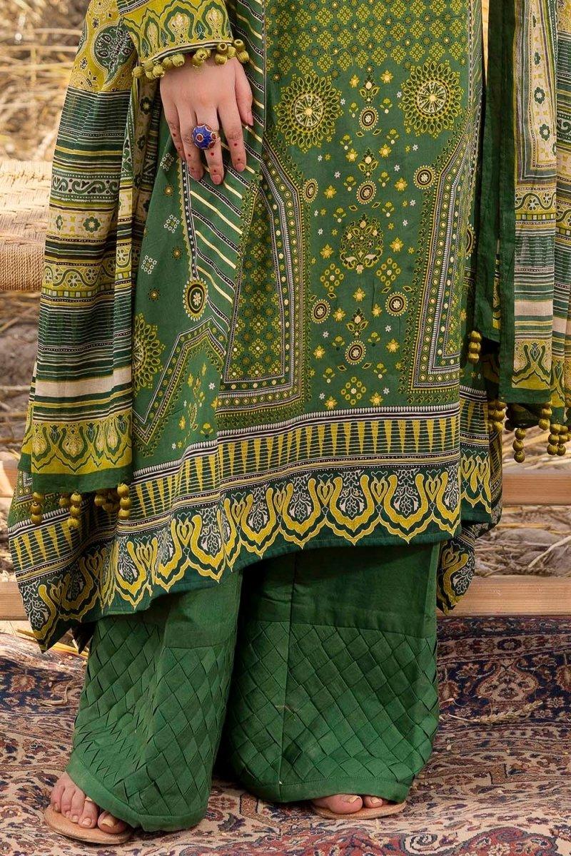 Gul Ahmed 3 Piece Unstitched Gold Printed Lawn Suit CL-52635