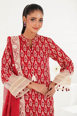 Gul Ahmed 3 Piece Unstitched Embroidered Khaddar Suit With Net Dupatta CN-52006
