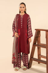Charizma 3 Pc Stitched Printed Raw-Silk Suit - CPM-5-066