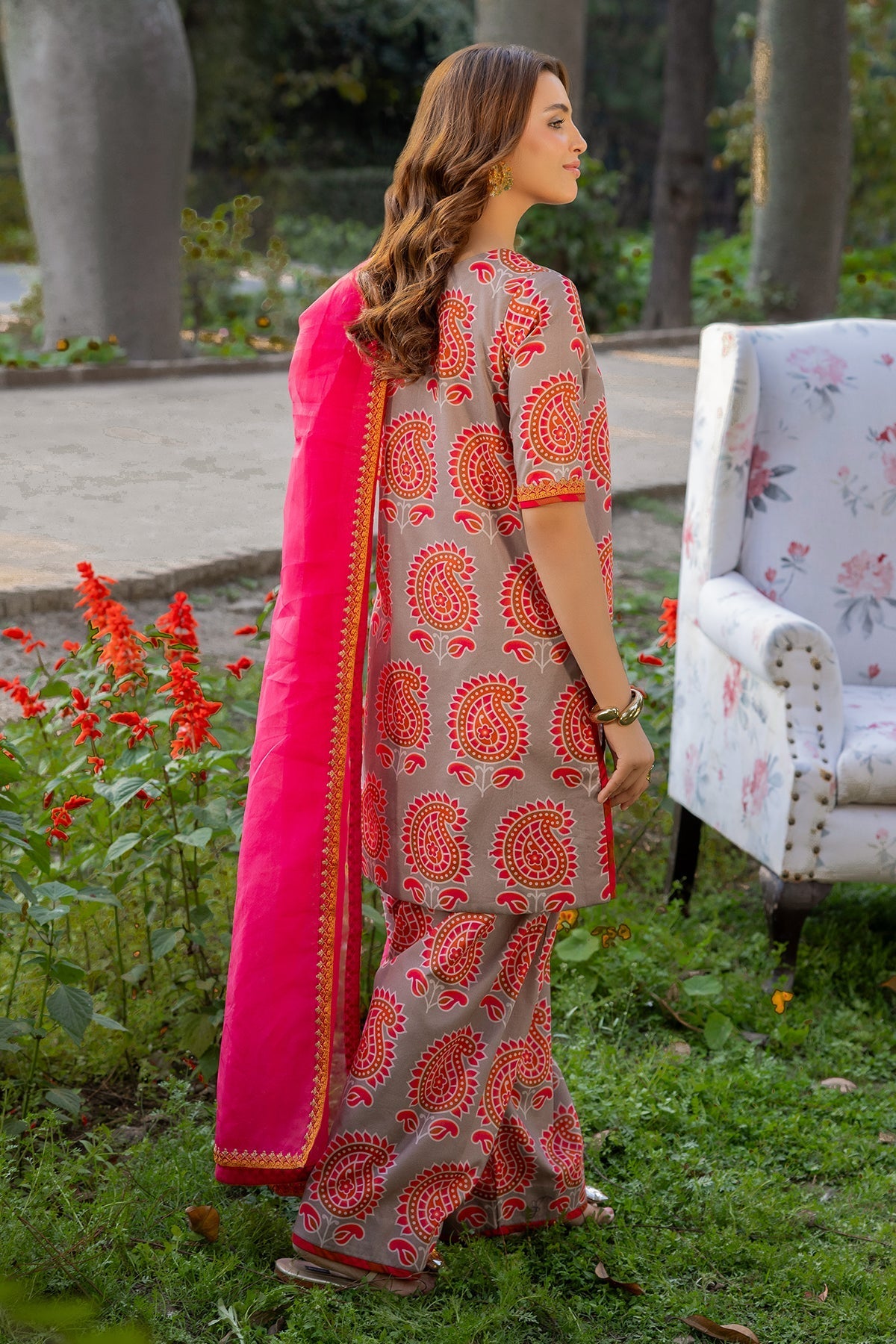 Charizma 3 Pc Stitched Printed Lawn Suit - CPM-5-06