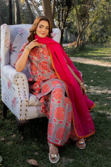 Charizma 3 Pc Stitched Printed Lawn Suit - CPM-5-06