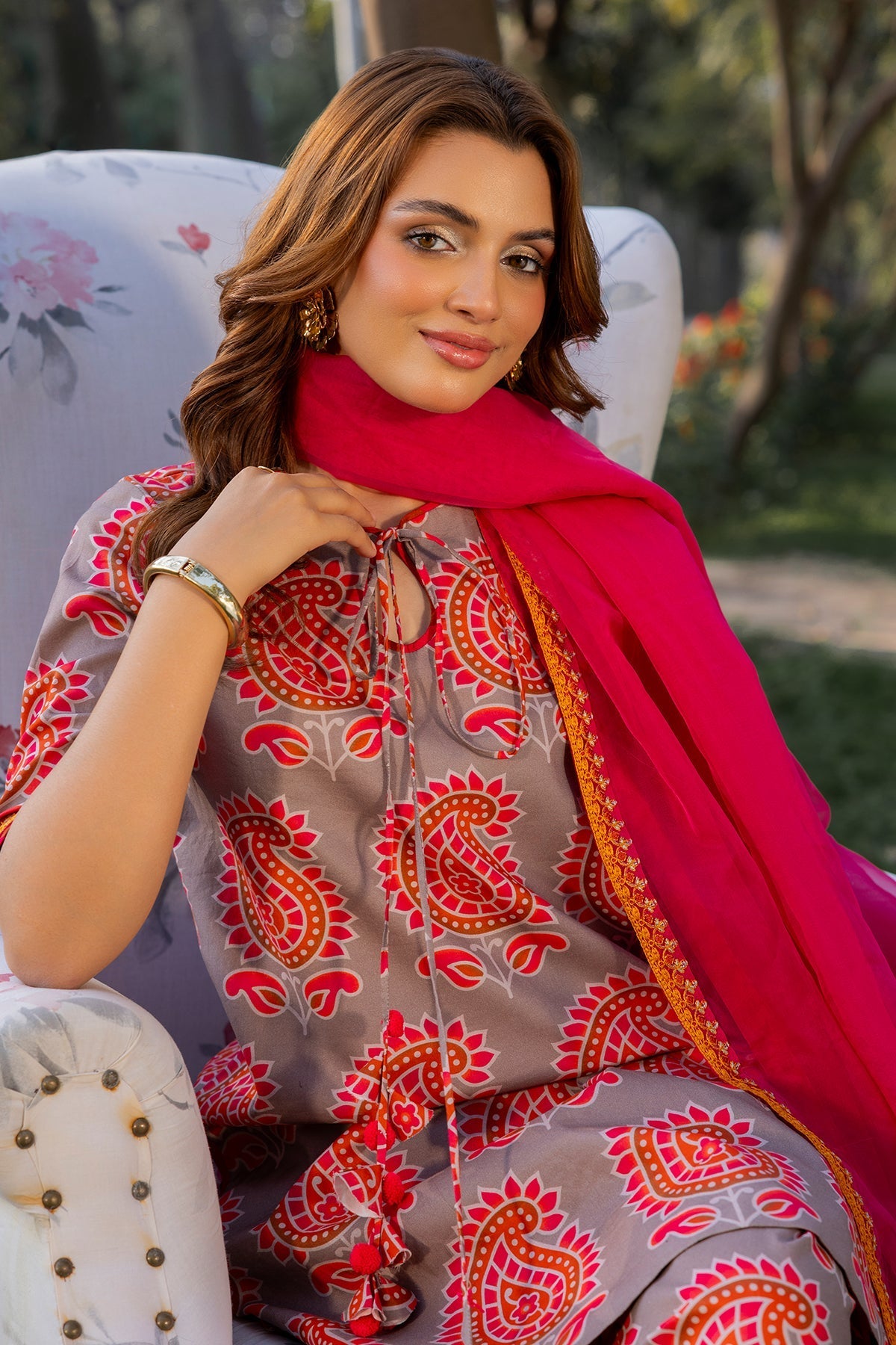 Charizma 3 Pc Stitched Printed Lawn Suit - CPM-5-06