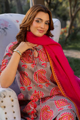 Charizma 3 Pc Stitched Printed Lawn Suit - CPM-5-06
