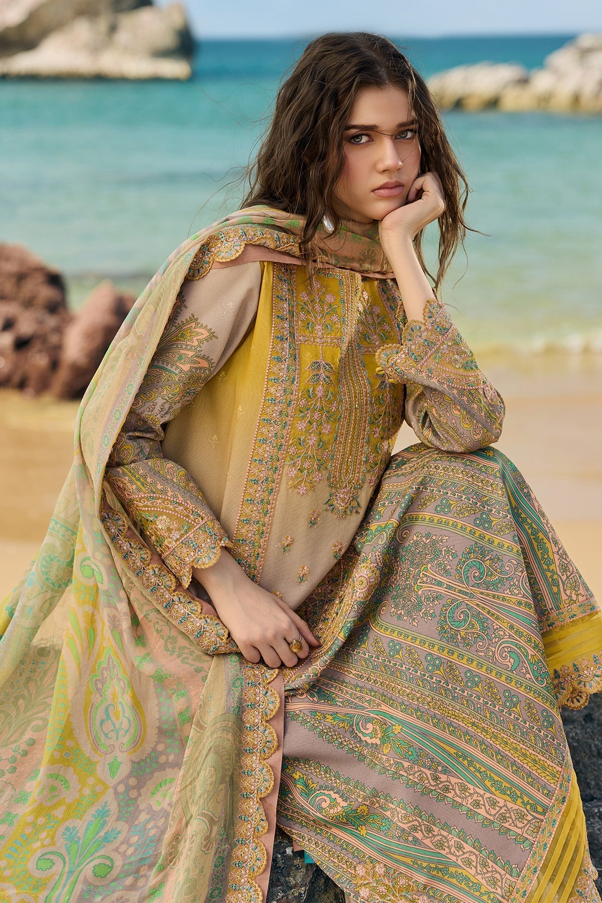 Charizma 3 Pc Unstitched Embroidered Lawn Suit - CSM6-01