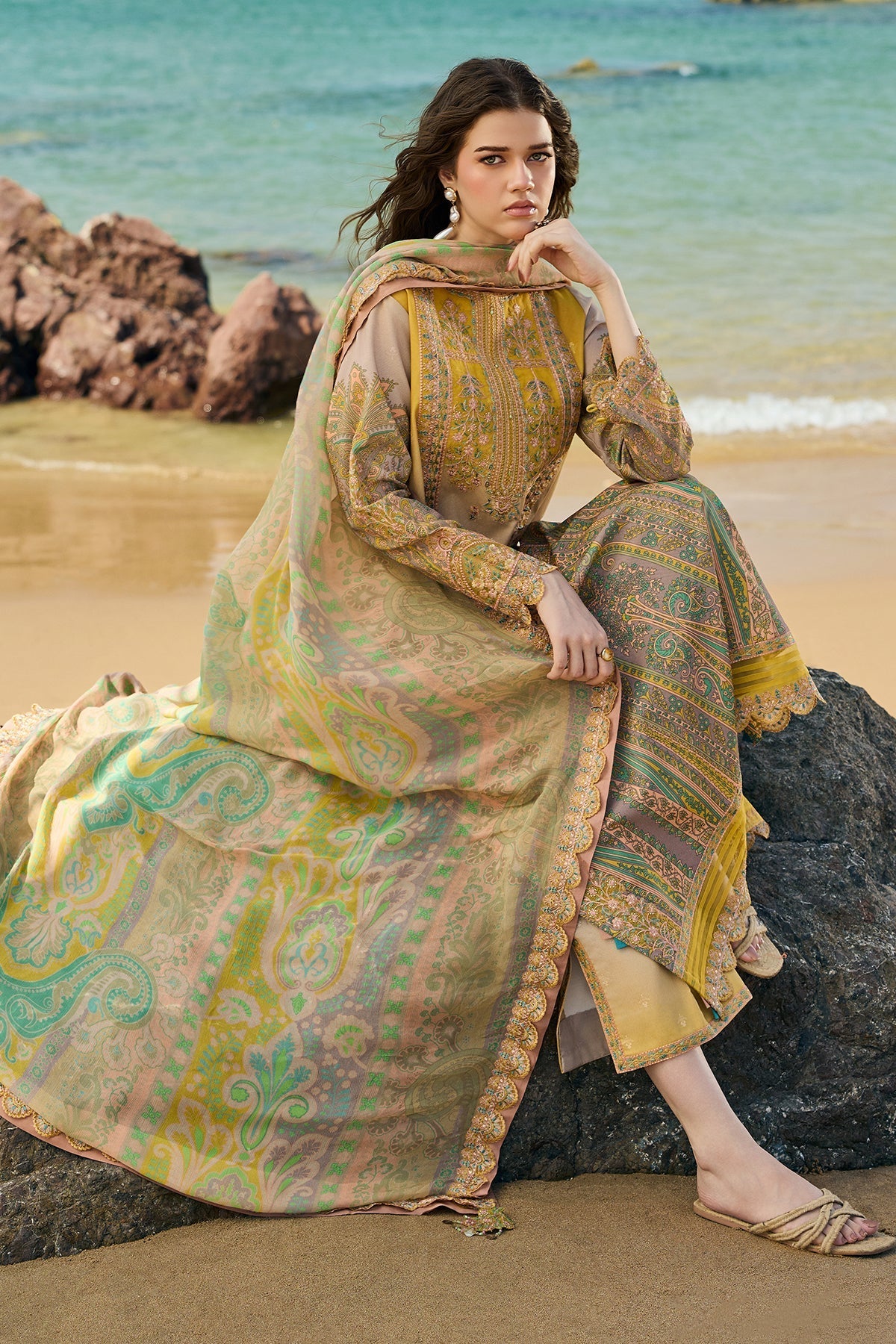 Charizma 3 Pc Unstitched Embroidered Lawn Suit - CSM6-01