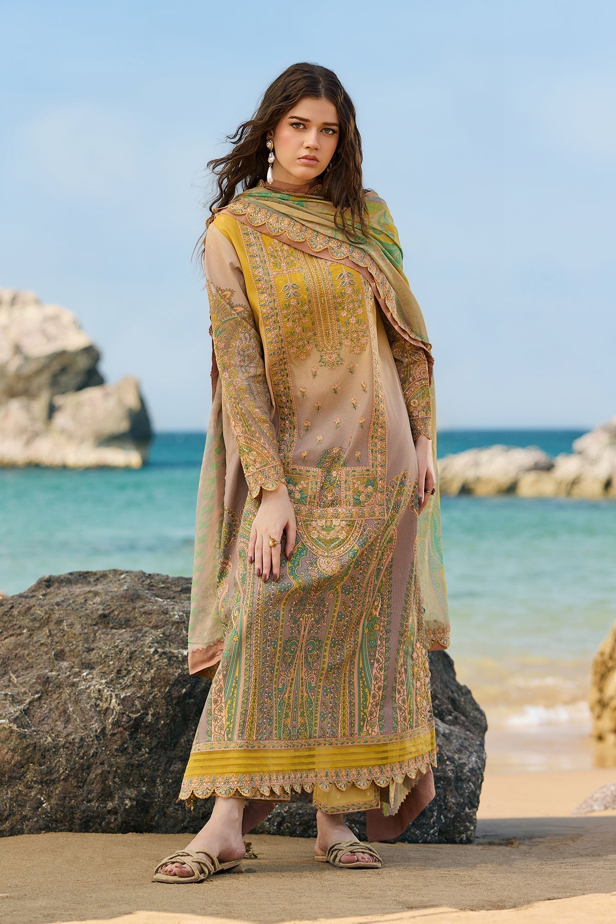 Charizma 3 Pc Unstitched Embroidered Lawn Suit - CSM6-01