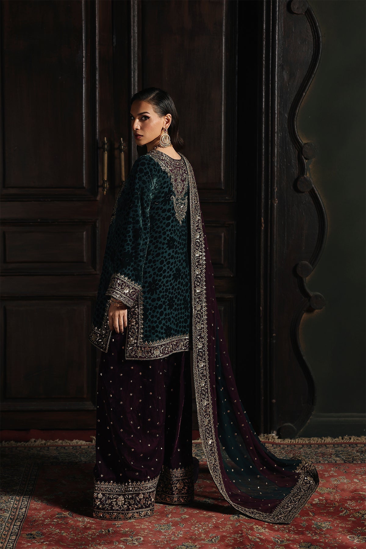 Charizma 3 Pc Unstitched Embroidered Premium Valvet Suit - CVT5-09