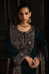 Charizma 3 Pc Unstitched Embroidered Premium Valvet Suit - CVT5-09