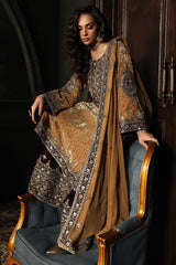 Charizma 3 Pc Unstitched Embroidered Premium Valvet Suit - CVT5-13