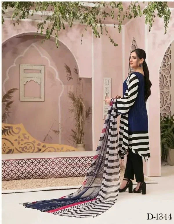 Amna Sohail By Tawakkal Fabrics 3 Piece Stitched Graceful Ensemble Suit D-1344