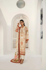 FIRDOUS 3 Piece Stitched Printed Linen Suit - D-901