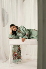 FIRDOUS 3 Piece Stitched Printed Linen Suit - D-902