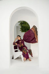 FIRDOUS 3 Piece Stitched Printed Linen Suit - D-909