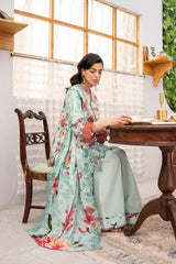 FIRDOUS 3 Piece Stitched Embroidered Printed Lawn Suit - D-772