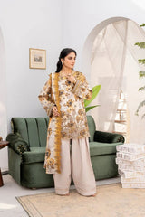 FIRDOUS 3 Piece Stitched Embroidered Printed Lawn Suit - D-779