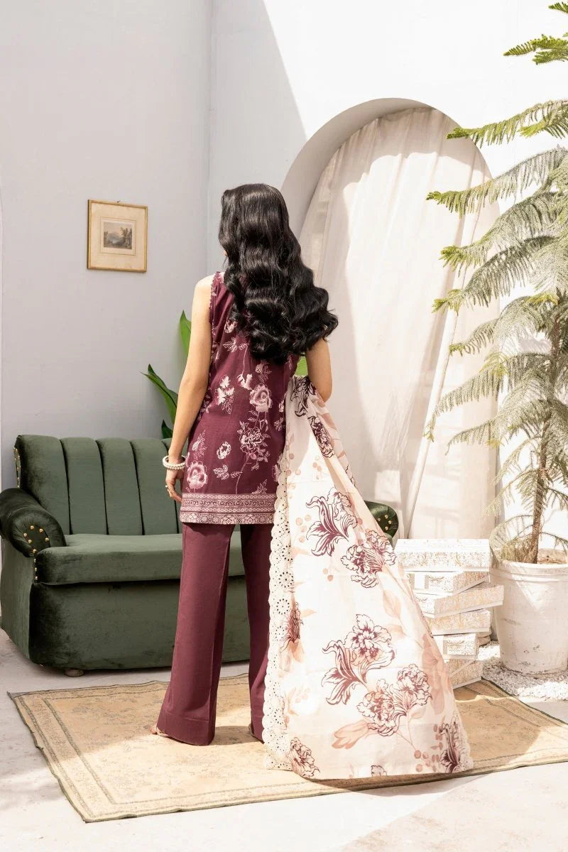 FIRDOUS 3 Piece Stitched Embroidered Printed Lawn Suit - D-780
