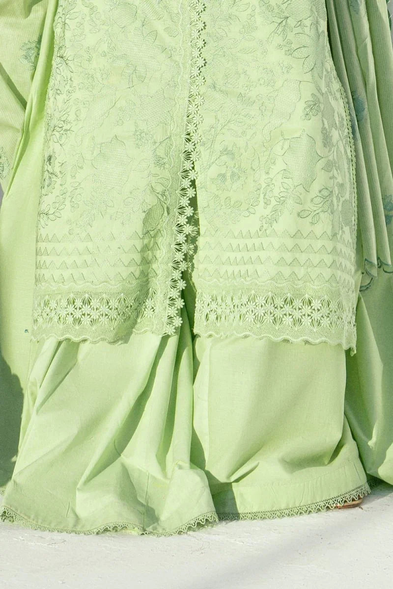 Gul Ahmed 3 Piece Unstitched Embroidered Lawn Suit with Embroidered Denting Lawn Dupatta DN-52018
