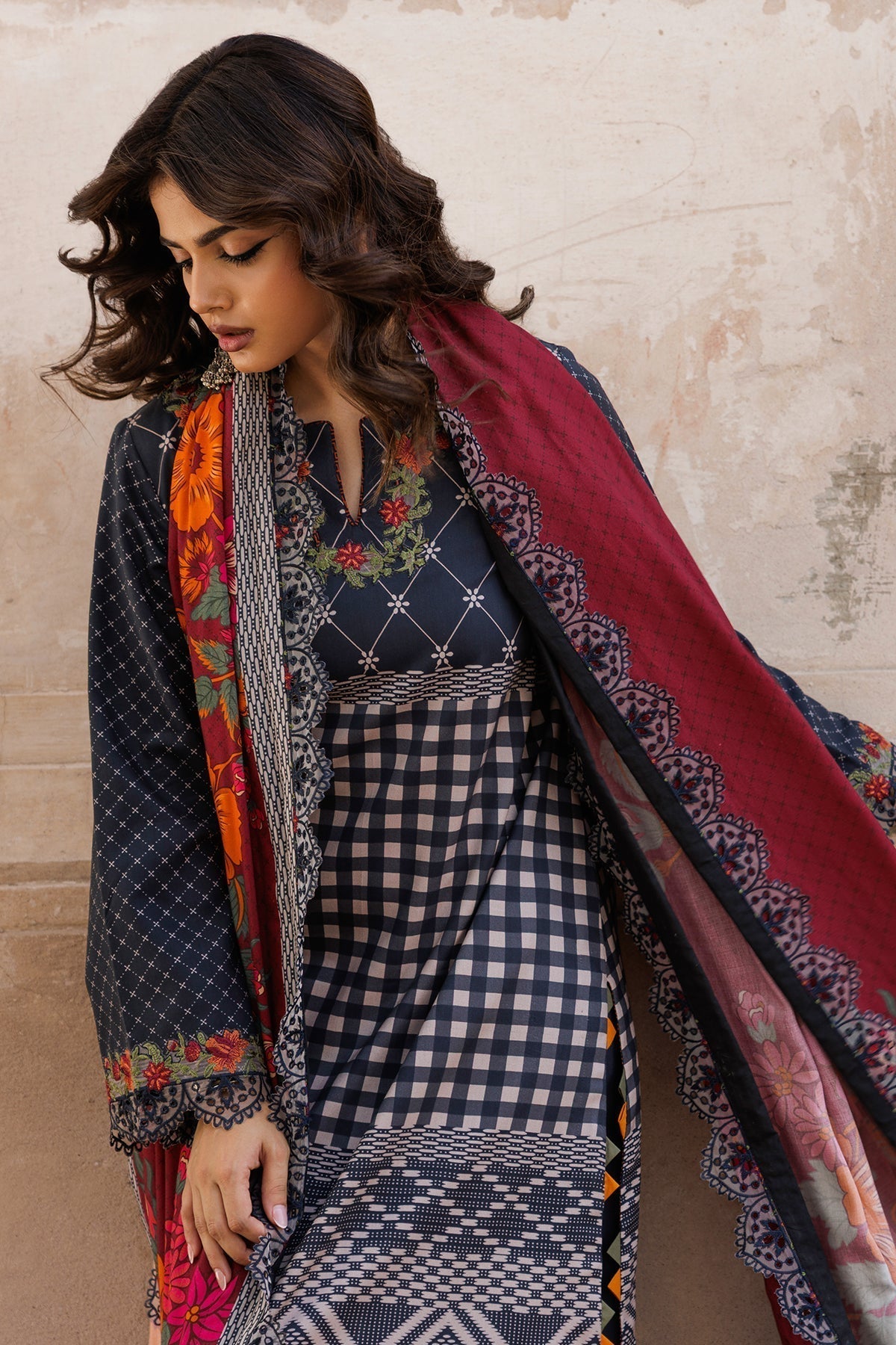 Charizma 3 Pc Stitched Embroidered Staple Suit - DSCW5-01