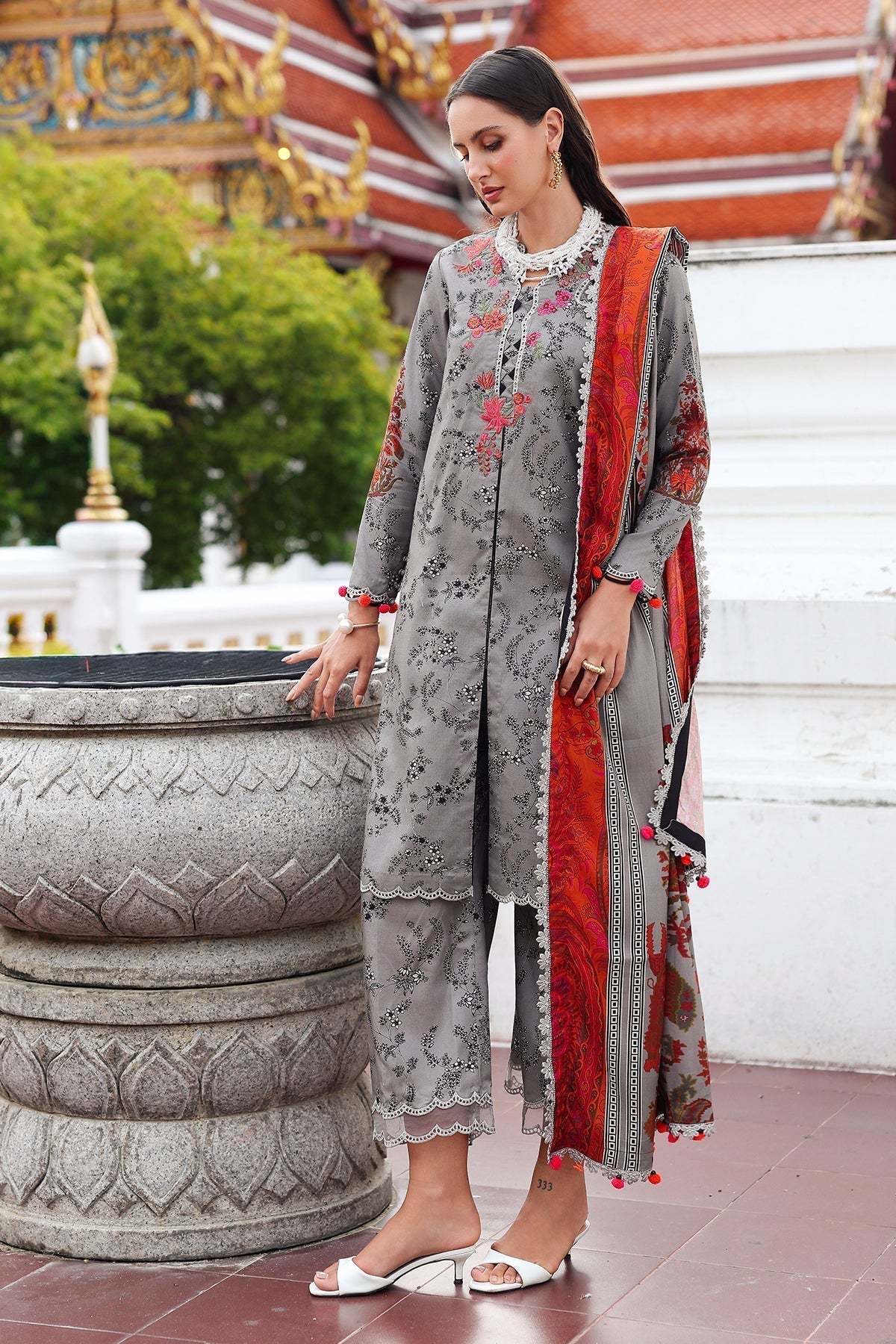 Charizma 3 Pc Stitched Embroidered Staple Suit - DSCW5-03