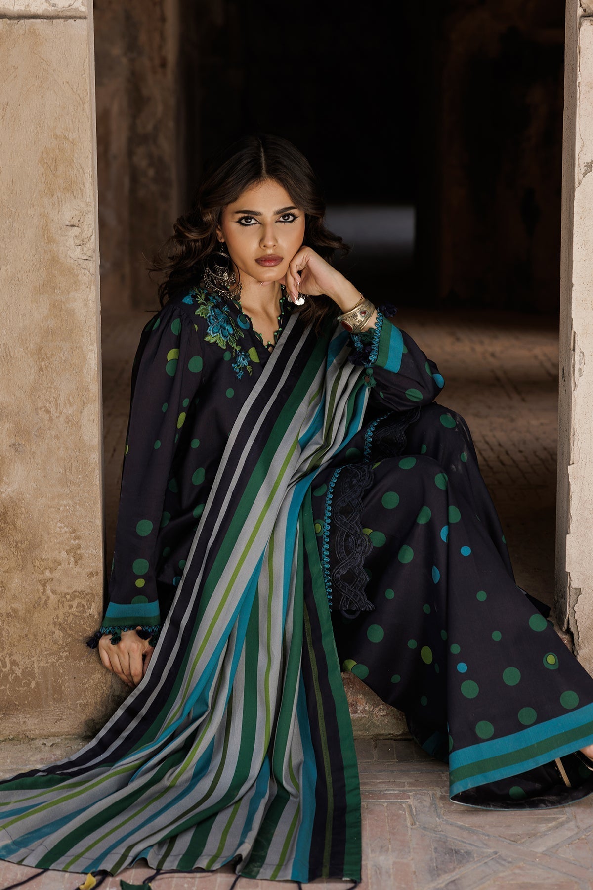 Charizma 3 Pc Stitched Embroidered Staple Suit - DSCW5-07