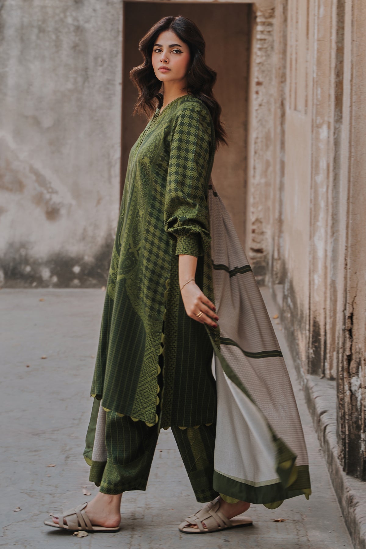 Charizma 3 Pc Stitched Embroidered Staple Suit - DSCW5-26