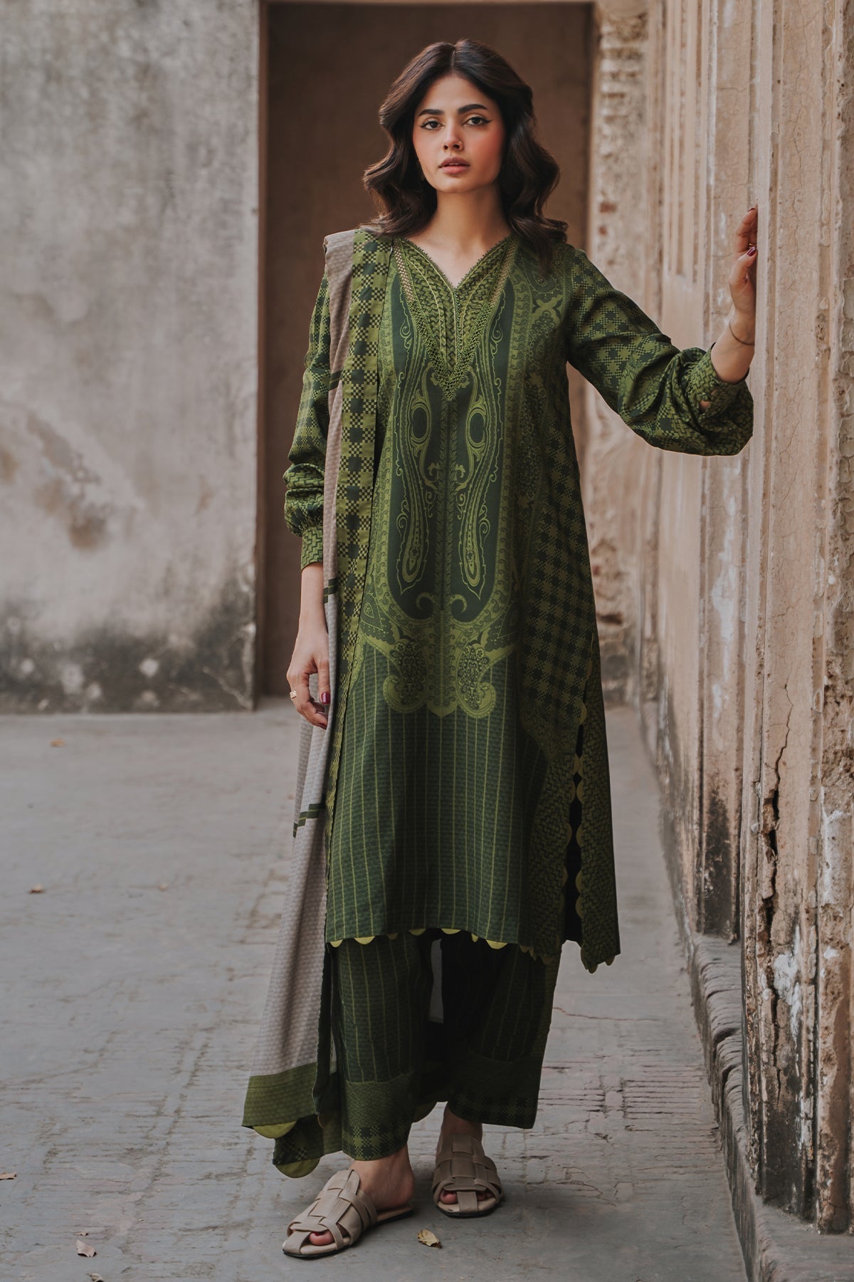 Charizma 3 Pc Stitched Embroidered Staple Suit - DSCW5-26