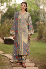 Charizma 3 Pc Stitched Printed Lawn Suit - DSPM4-05