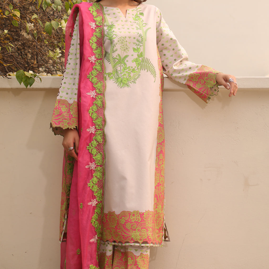Charizma 3 Pc Stitched Printed Lawn Suit - DSPM4-09