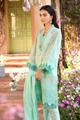 Gul Ahmed 3 PC Unstitched Embroidered Lawn Suit with Cotton Net Dupatta FE-12003