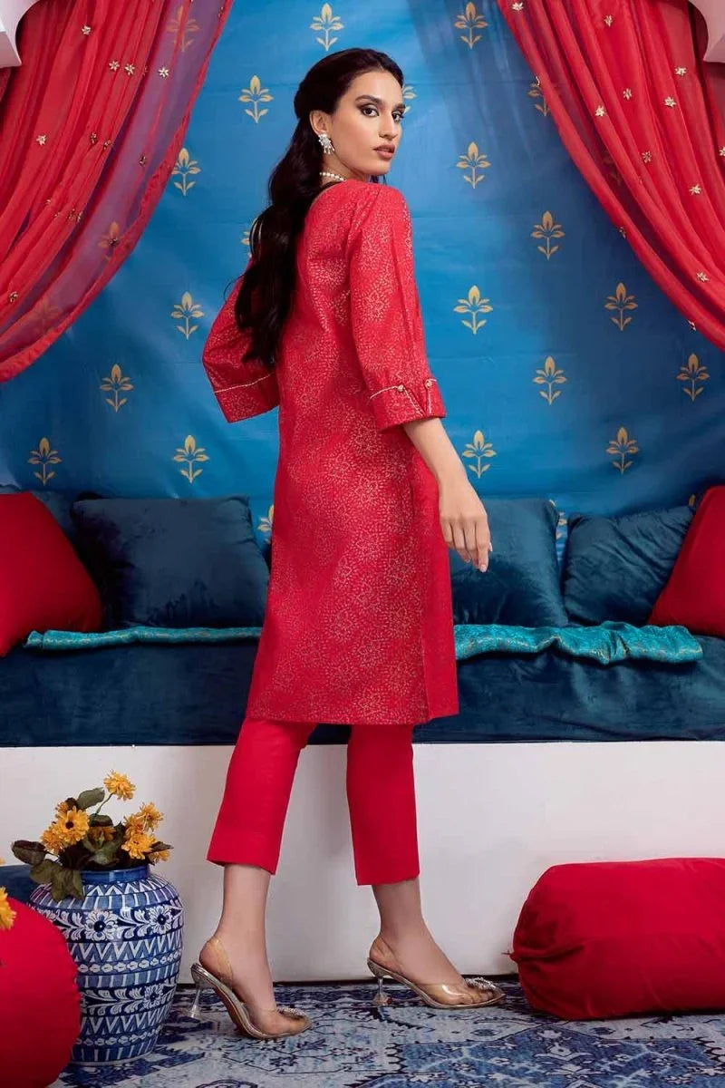 Gul Ahmed 2 PC Lawn Unstitched Glitter Printed Suit FE-12206