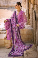 Gul Ahmed 3PC Embroidered Chiffon Unstitched Suit with Digital Printed Paper Cotton Dupatta FE-32022