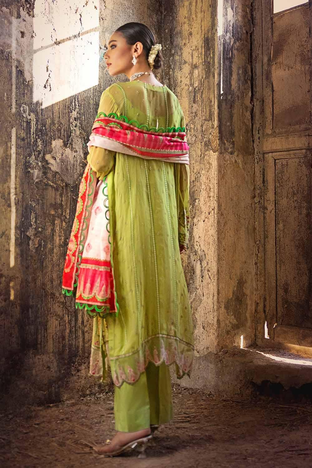 Gul Ahmed 3PC Embroidered Chiffon Unstitched Suit with Digital Printed Paper Cotton Dupatta FE-32032