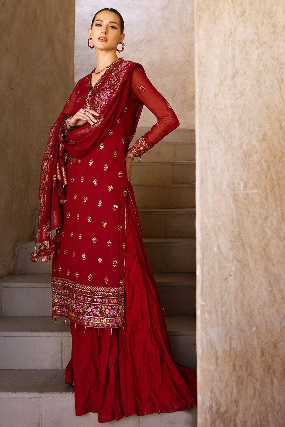 Gul Ahmed 3PC Embroidered Chiffon Unstitched Suit with Embroidered Chiffon Dupatta FE-42034
