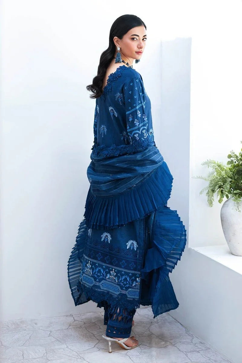 Gul Ahmed 3 Piece Unstitched Embroidered Paper Cotton Self Jacquard Suit with Zari Stripe Dupatta FE-52004