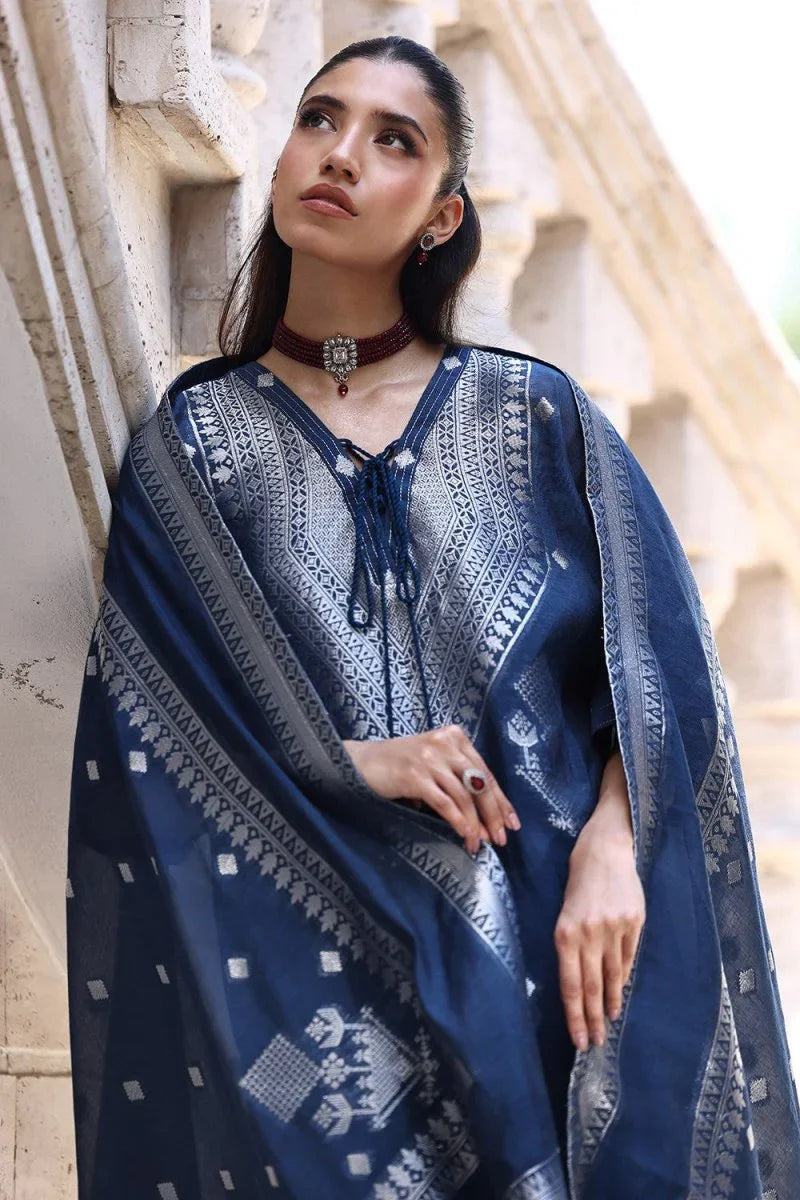 Gul Ahmed 3 Piece Unstitched Paper Cotton Jacquard Suit with Paper Cotton Jacqaurd Dupatta FE-52017