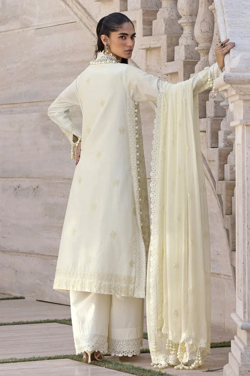 Gul Ahmed 3 Piece Unstitched Embroidered Lawn Suit with Embroidered Chiffon Dupatta FE-52122
