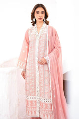 Gul Ahmed 3 Piece Unstitched Embroidered Lawn Suit with Embroidered Chiffon Dupatta FE-52133