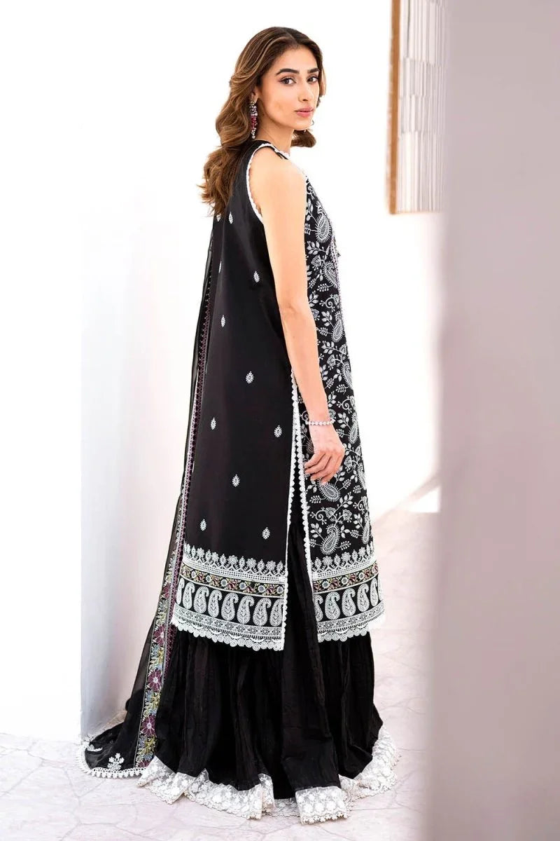 Gul Ahmed 3 Piece Unstitched Embroidered Lawn Suit with Embroidered Chiffon Dupatta FE-52138