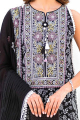 Gul Ahmed 3 Piece Unstitched Embroidered Lawn Suit with Embroidered Chiffon Dupatta FE-52138