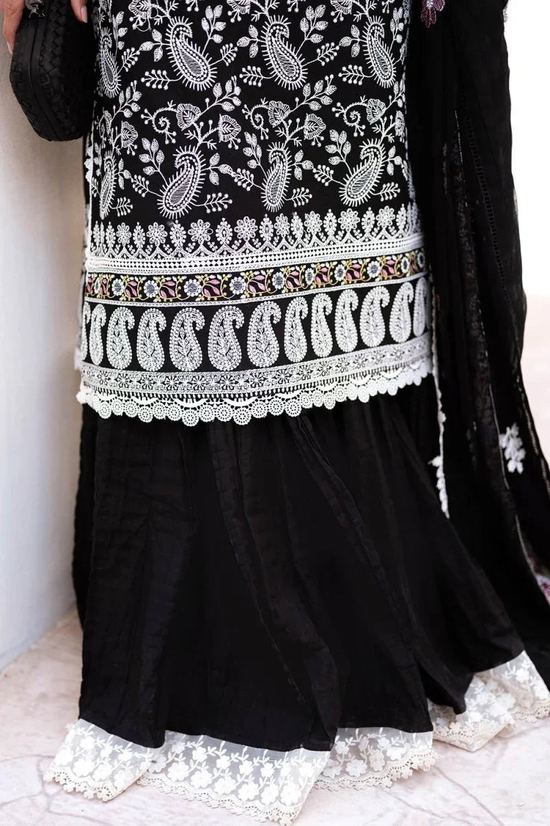 Gul Ahmed 3 Piece Unstitched Embroidered Lawn Suit with Embroidered Chiffon Dupatta FE-52138