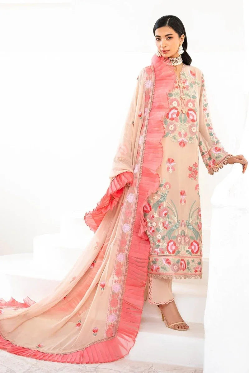 Gul Ahmed 3 Piece Unstitched Embroidered Chiffon Suit with Embroidered Chiffon Dupatta FE-52169