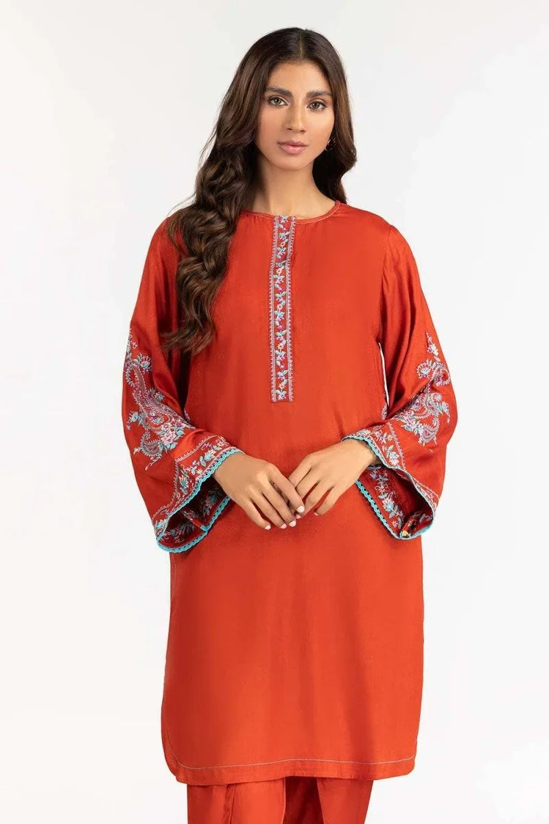 Gul Ahmed 02 Piece Stitched Embroidered Viscose Shirt with Shalwar IPW-22-40