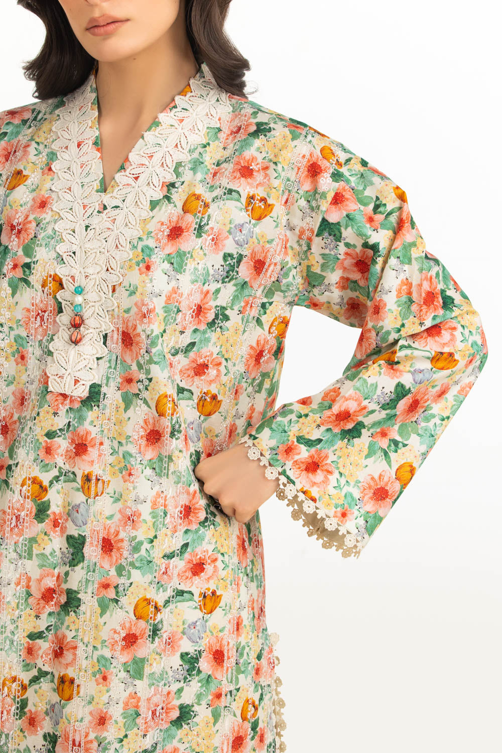 Gul Ahmed 3 Piece Ready to Wear Printed with Embroidered Lawn Suit - IUSTKSD-2135